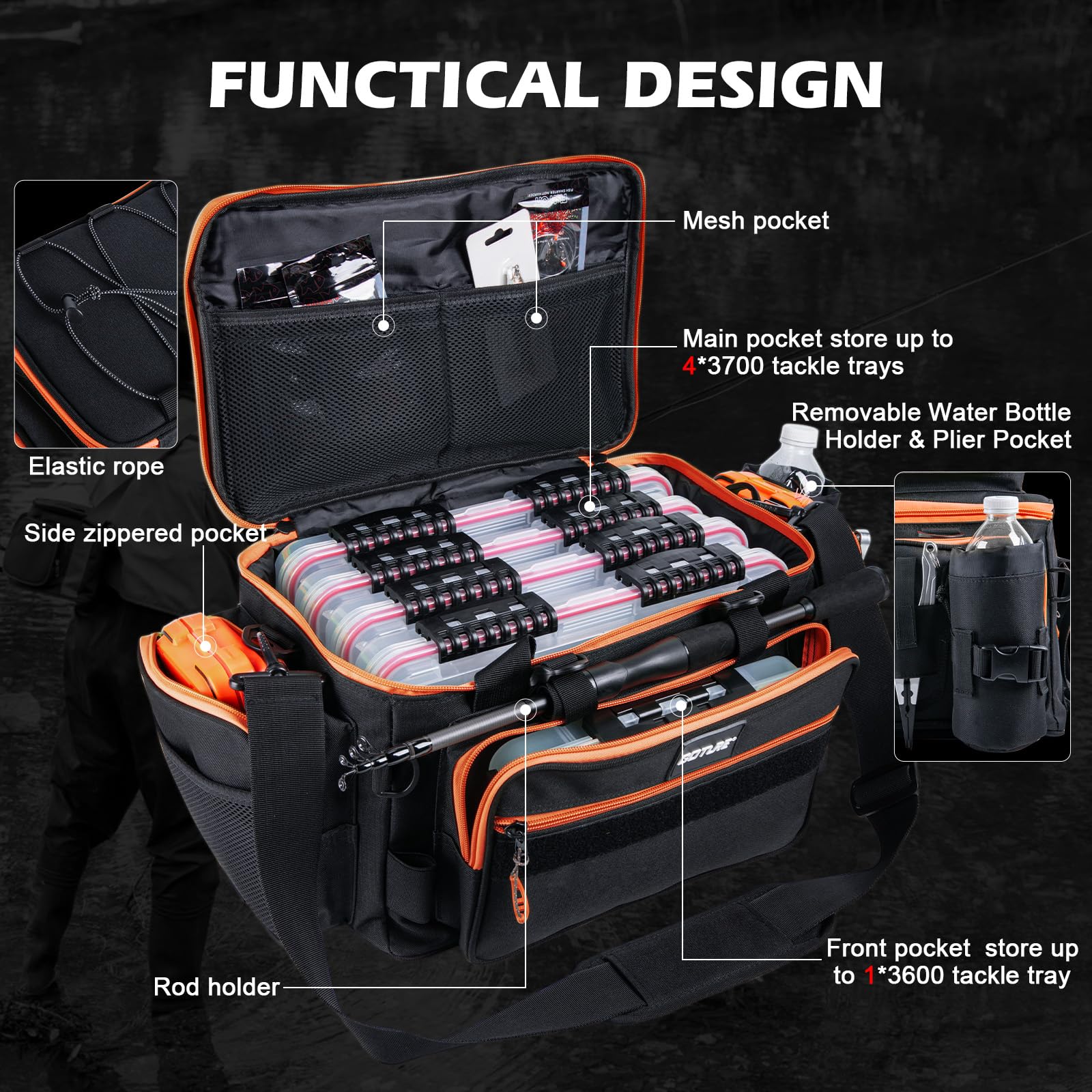 Reel Bag - Goture Tragbares Reise-Angelset Teleskopische Angelrute 3000
